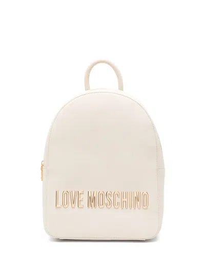 Love Moschino Logo-lettering Backpack In Neutrals