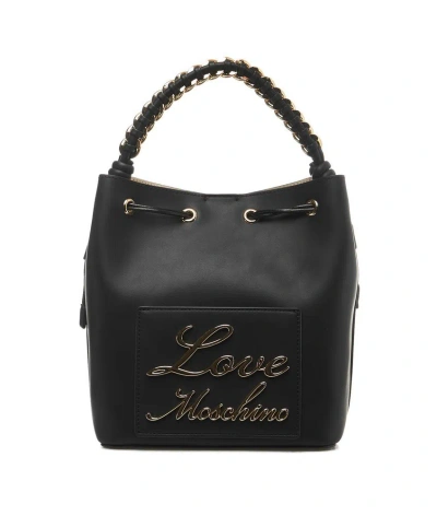 Love Moschino Logo Lettering Bucket Bag In Black