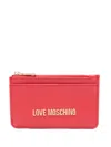 Love Moschino Logo-lettering Card Holder In Red