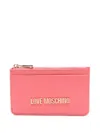 Love Moschino Logo-lettering Card Holder In Pink