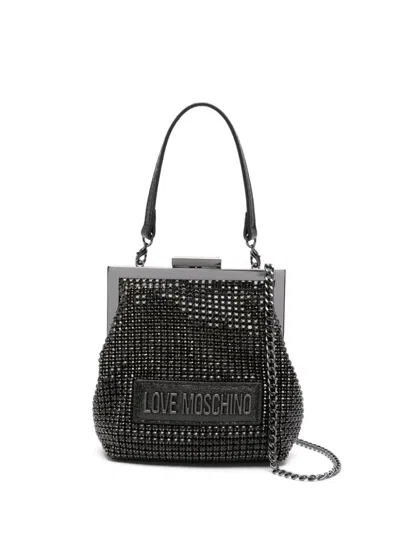 Love Moschino Logo-lettering Clutch Bag In Black