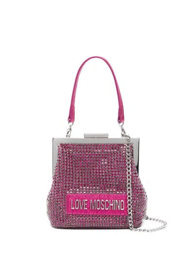 Love Moschino Logo-lettering Clutch Bag In Pink