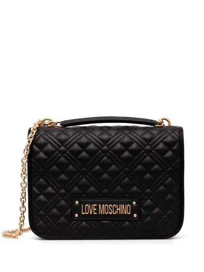 Love Moschino Logo-lettering Crossbody Bag In 黑色