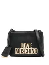 Love Moschino Logo Lettering Crossbody Bag In Black