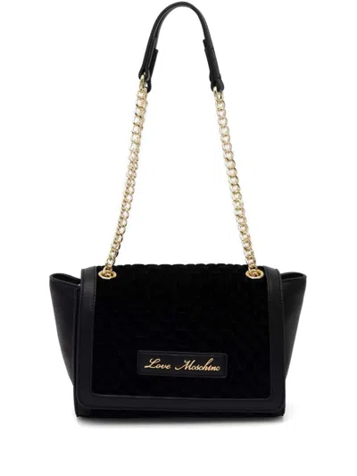 Love Moschino Interwoven Cross Body Bag In Black