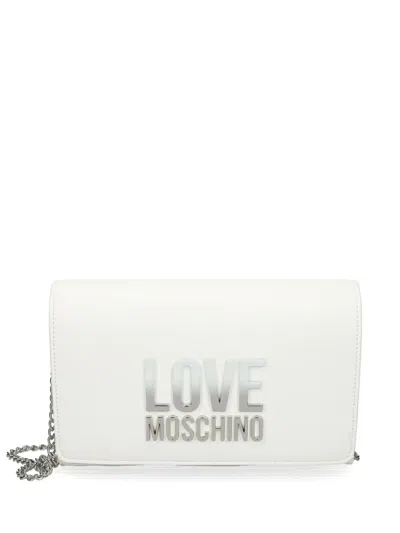 Love Moschino Logo-lettering Crossbody Bag In White