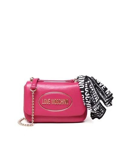Love Moschino Shoulder Bag In Leather In Pink