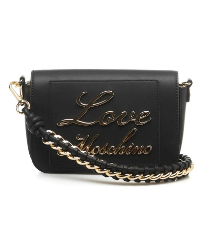 Love Moschino Logo Lettering Mini Shoulder Bag In Black