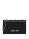 Love Moschino Logo-lettering Quilted Cross Body Bag In Schwarz