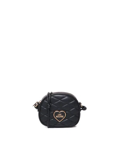 Love Moschino Logo Lettering Quilted Shoulder Bag In Black