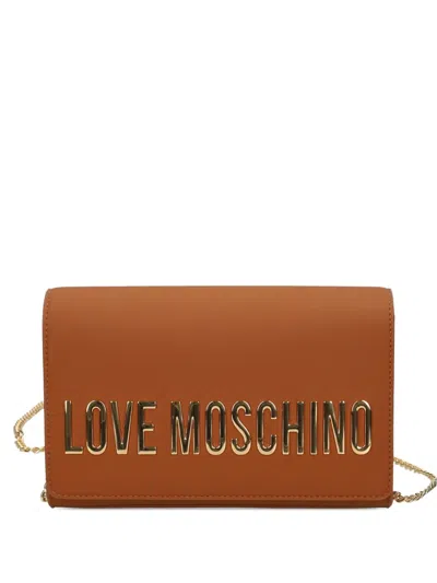 Love Moschino Logo-lettering Satchel Bag In Brown