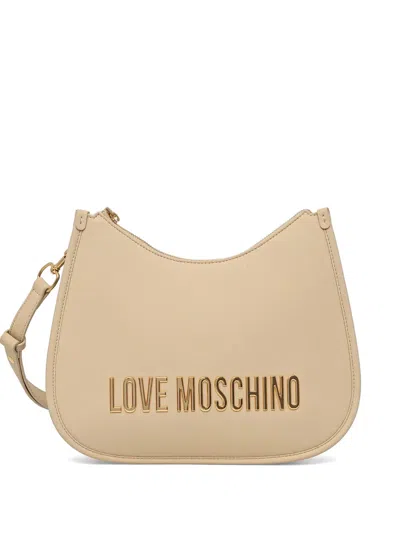 Love Moschino Logo-lettering Satchel In Neutral