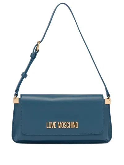 Love Moschino Logo-lettering Shoulder Bag In Blue