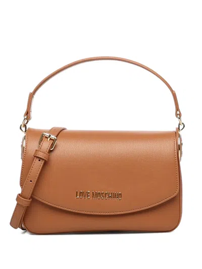Love Moschino Logo-lettering Shoulder Bag In Brown