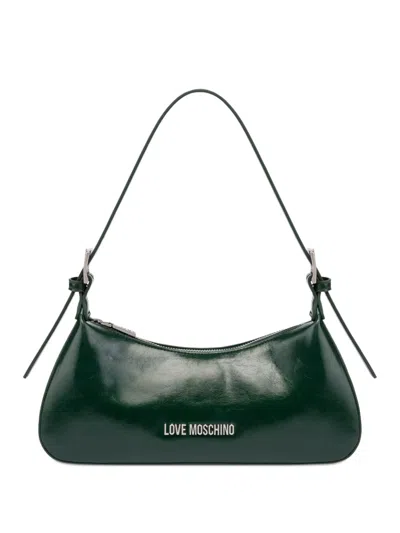 Love Moschino Logo-lettering Shoulder Bag In Green