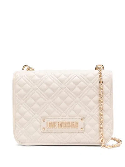 Love Moschino Logo-lettering Shoulder Bag In Neutrals