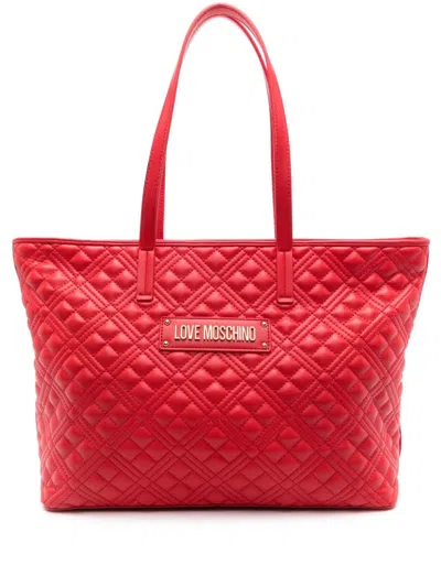 Love Moschino Logo-lettering Shoulder Bag In Red