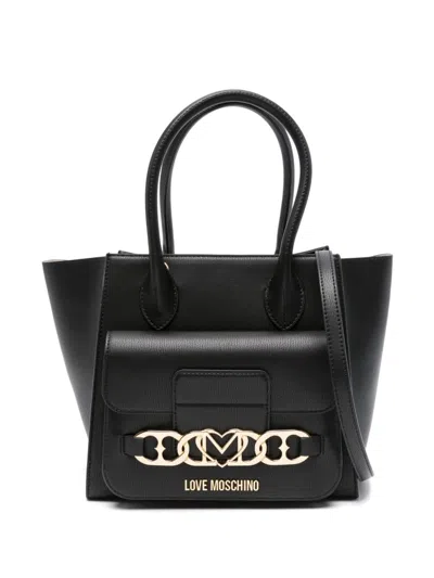 Love Moschino Logo-lettering Tote Bag In 黑色
