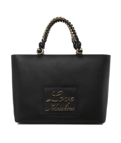 Love Moschino Logo Lettering Tote Bag In Black