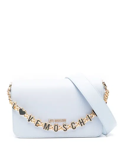 Love Moschino Handtasche Mit Logo-schriftzug In Blau