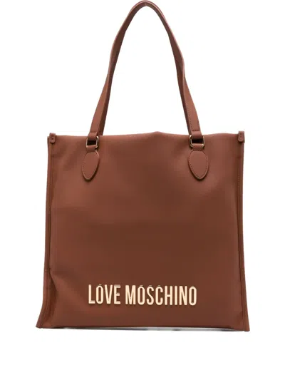 Love Moschino Logo-lettering Tote Bag In Brown