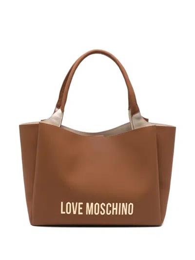 Love Moschino Logo-lettering Tote Bag In Brown