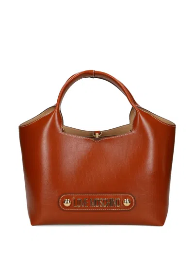 Love Moschino Logo-lettering Tote Bag In Brown