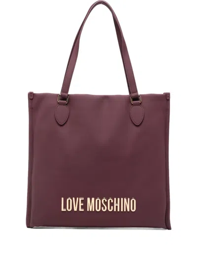 Love Moschino Logo Lettering Tote Bag In Burgundy