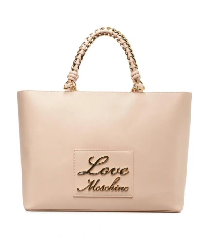 Love Moschino Logo Lettering Tote Bag In Pink