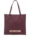 Love Moschino Logo Lettering Tote Bag In Burgundy