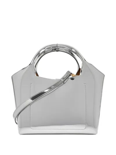 Love Moschino Logo Lettering Tote Bag In Silver
