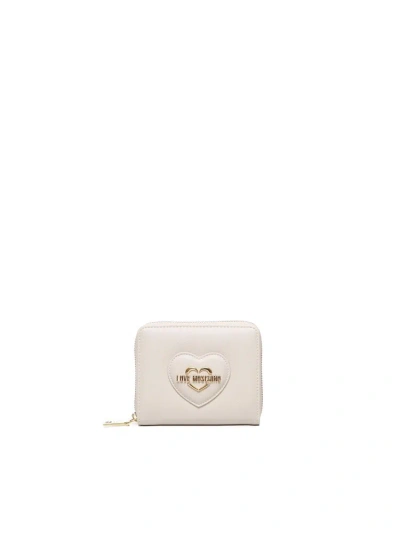 Love Moschino Logo Lettering Zip Around Wallet In White