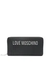 Love Moschino Logo-lettering Zipped Wallet In Black