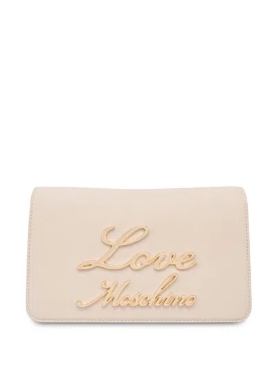 Love Moschino Logo-paque Shoulder Bag In Neutrals