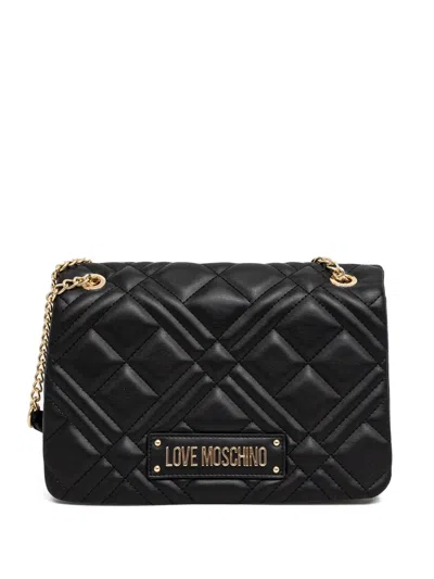 Love Moschino Logo-patch Cross Body Bag In Black