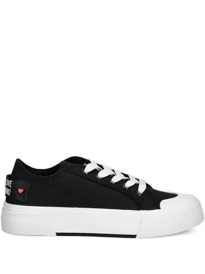 Love Moschino Logo-patch Platform Sneakers In Black