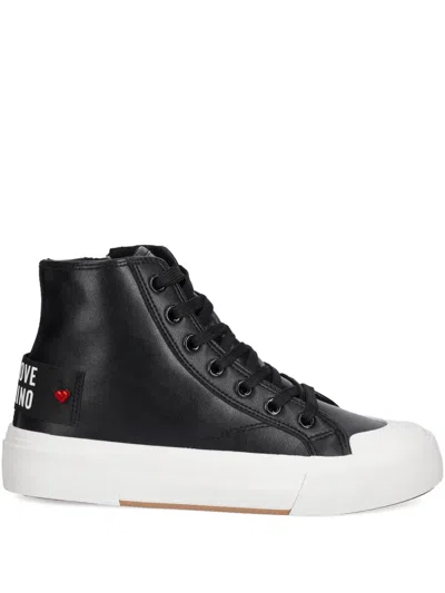 Love Moschino Logo-patch Sneakers In Black