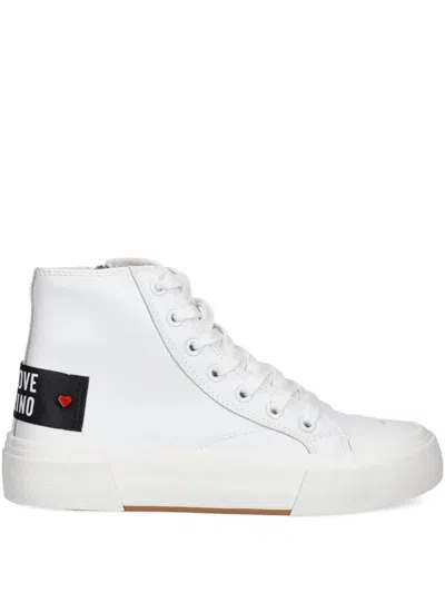 Love Moschino Logo-patch Sneakers In White