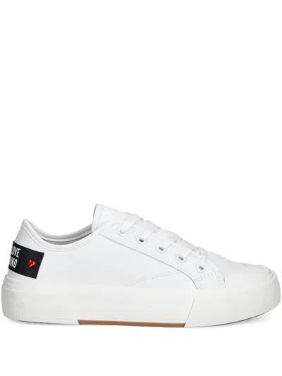 Love Moschino Logo-patch Sneakers In White