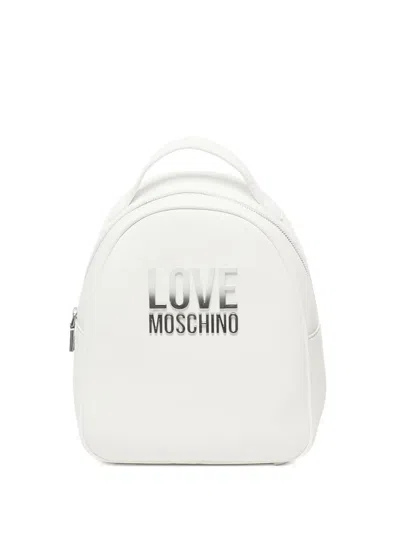 Love Moschino Logo-plaque Backpack In White