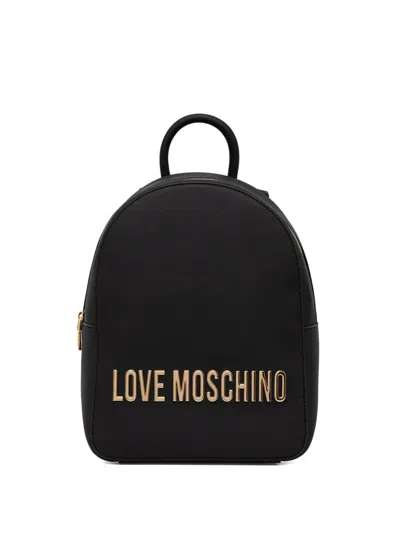 Love Moschino Logo-plaque Backpack In Black