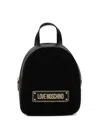 Love Moschino Logo-plaque Backpack In Black