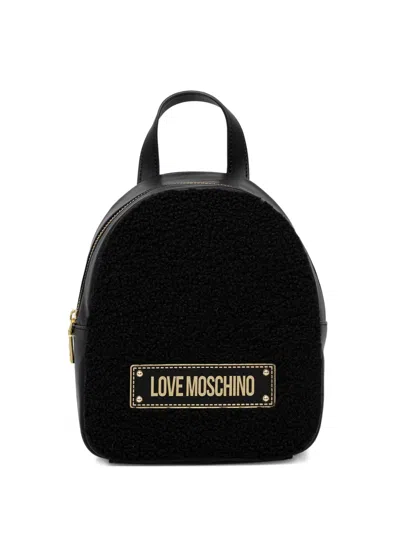 Love Moschino Logo-plaque Backpack In Black