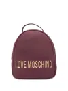 Love Moschino Logo-plaque Backpack In Red