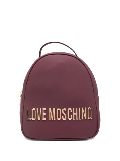 Love Moschino Logo-plaque Backpack In Red
