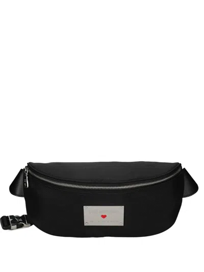 Love Moschino Logo-plaque Belt Bag In Black