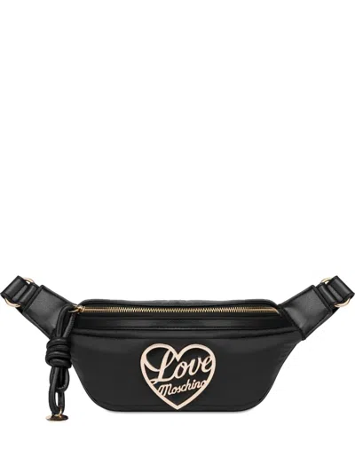 Love Moschino Logo-plaque Belt Bag In Black