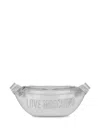 Love Moschino Logo-plaque Belt Bag In Silver