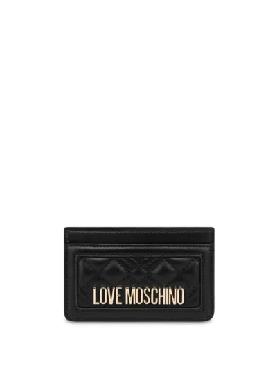 Love Moschino Logo-plaque Card Holder In Black