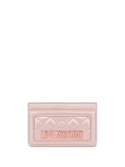 Love Moschino Logo-plaque Card Holder In Pink